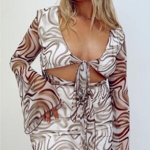 Princess Polly Elegant Cream Blouse dress